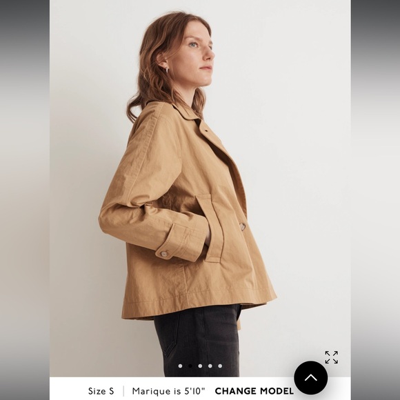 Madewell double breasted cropped trench coat - Picture 4 of 9